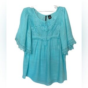New Directions Turquoise Blouse Size Med